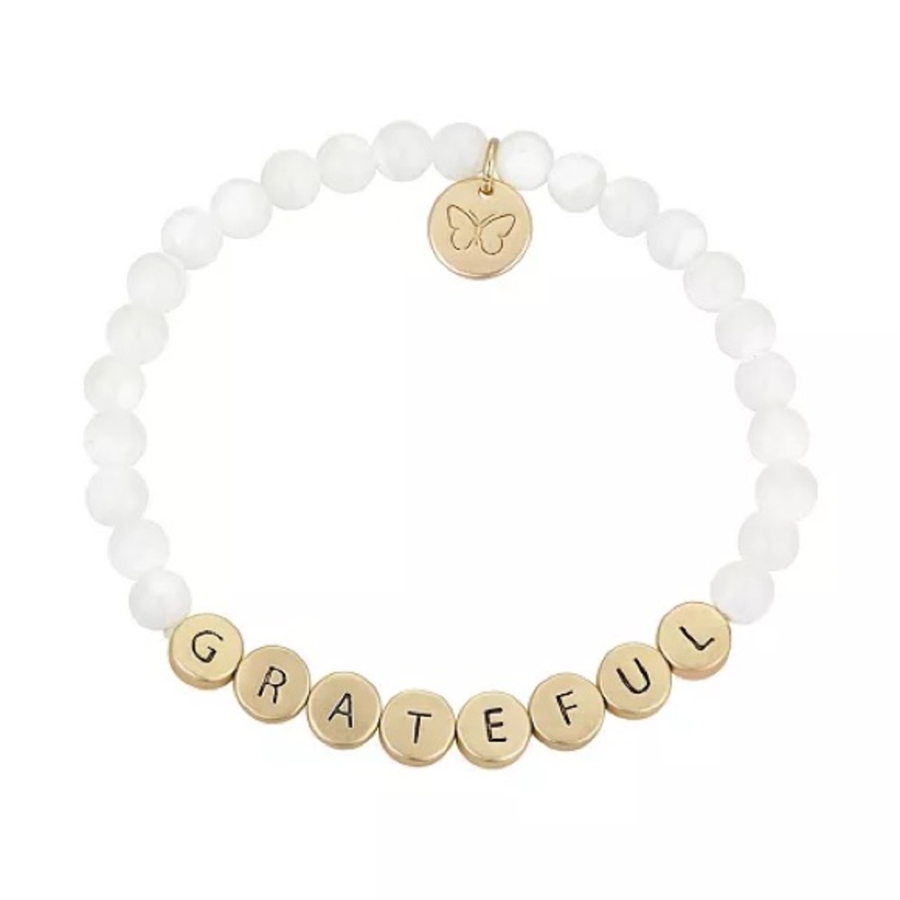 Unwritten Gold and White Beaded Bracelet